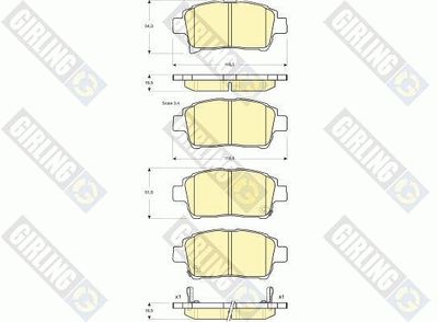 Комплект тормозных колодок, дисковый тормоз GIRLING 6133179 для TOYOTA PROBOX