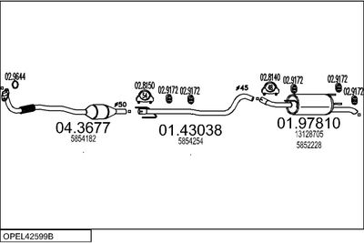 SISTEM DE ESAPAMENT MTS OPEL42599B014182