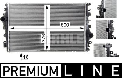 Радиатор, охлаждение двигателя MAHLE CR 1658 000P для ALFA ROMEO GIULIA
