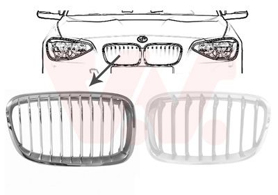 Решетка радиатора VAN WEZEL 0633514 для BMW 1