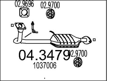 MTS 04.3479 Катализатор для FORD MONDEO II седан (BFP) 2.0 i MTS 04.3479 Катализатор для FORD MONDEO II седан (BFP) 2.0 i
