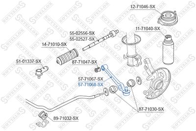 носач, окачване на колелата STELLOX 57-71068-SX