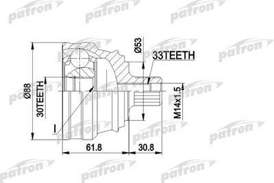 PATRON PCV1091 ШРУС  для AUDI CABRIOLET (Ауди Кабриолет)