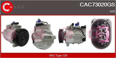 CASCO CAC73020GS Компрессор кондиционера  для AUDI A4 B7 Avant (8ED) RS4 quattro