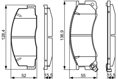 Комплект тормозных колодок, дисковый тормоз BOSCH 0 986 495 327 для TOYOTA PREVIA