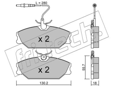 Sada brzdových destiček, kotoučová brzda fri.tech. 144.0