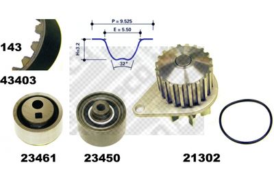 41403 MAPCO Водяной насос + комплект зубчатого ремня