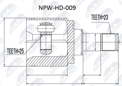 NTY NPW-HD-009 ШРУС  для HONDA CROSSROAD (Хонда Кроссроад)