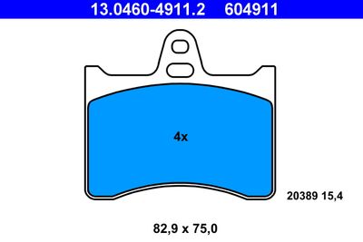 Комплект тормозных колодок, дисковый тормоз ATE 13.0460-4911.2 для CITROËN XM