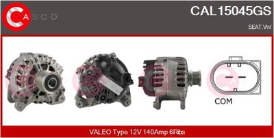 CASCO CAL15045GS Генератор для VW POLO V (6R1, 6C1) 1.2 TDI