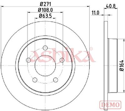спирачен диск ASHIKA 61-00-0305C
