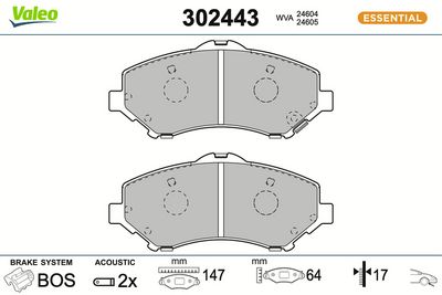 BREMSBELAGSATZ SCHEIBENBREMSE