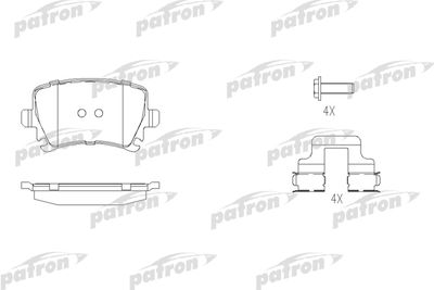 Комплект тормозных колодок, дисковый тормоз PATRON PBP1636 для VW GOLF