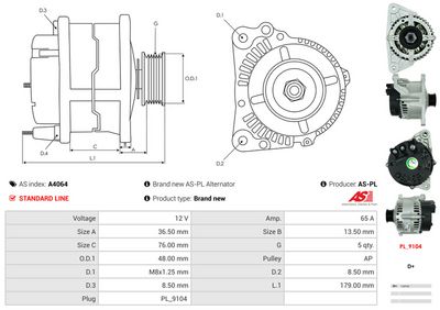 GENERATOR / ALTERNATOR AS-PL A4064 4