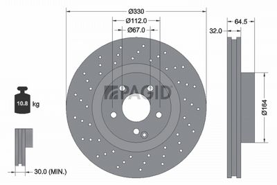 спирачен диск PAGID 54202NHC