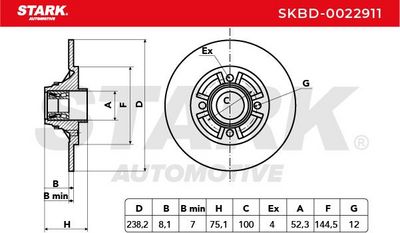 спирачен диск STARK SKBD-0022911