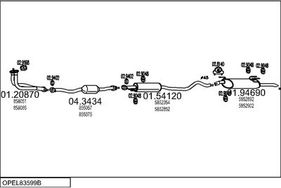 SISTEM DE ESAPAMENT MTS OPEL83599B005536