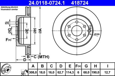 Тормозной диск ATE 24.0118-0724.1 для NISSAN PATHFINDER