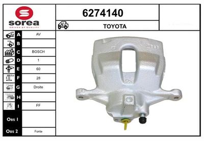 STARTCAR 6274140 Тормозной суппорт для TOYOTA C-HR (_X1_) 1.2 (NGX10_) STARTCAR 6274140 Тормозной суппорт для TOYOTA C-HR (_X1_) 1.2 (NGX10_)