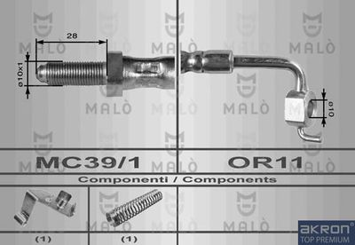 AKRON-MALÒ 8558 Тормозной шланг для FORD ESCORT V (AAL, ABL) 1.8 XR3i 16V 4x4 AKRON-MALÒ 8558 Тормозной шланг для FORD ESCORT V (AAL, ABL) 1.8 XR3i 16V 4x4