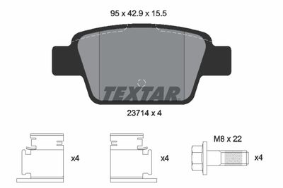 Комплект тормозных колодок, дисковый тормоз TEXTAR 2371481 для FIAT LINEA