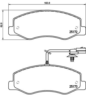 Комплект тормозных колодок, дисковый тормоз BREMBO P 68 061 для RENAULT MASTER