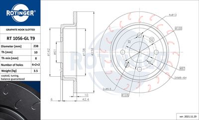 Tarcza hamulcowa ROTINGER RT 1056-GL T9