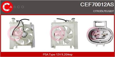 CASCO CEF70012AS Вентилятор системы охлаждения двигателя для CITROËN C1 II (PA_, PS_) 1.2 VTi 82 CASCO CEF70012AS Вентилятор системы охлаждения двигателя для CITROËN C1 II (PA_, PS_) 1.2 VTi 82