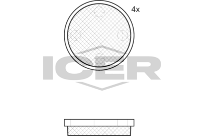 комплект феродо за накладки, дискова ръчна спирачка ICER 180125