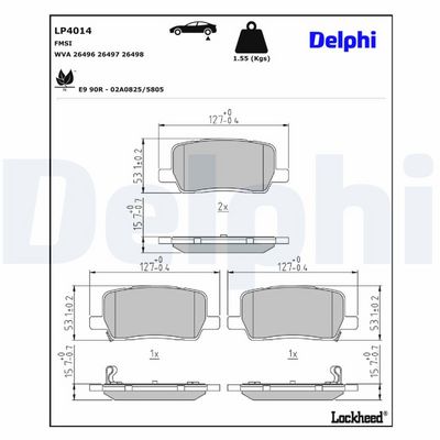 комплект спирачно феродо, дискови спирачки DELPHI LP4014