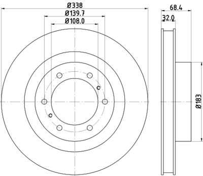 Тормозной диск HELLA 8DD 355 129-861 для LEXUS GX