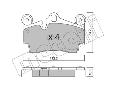 Комплект тормозных колодок, дисковый тормоз METELLI 22-0655-0 для PORSCHE CAYENNE