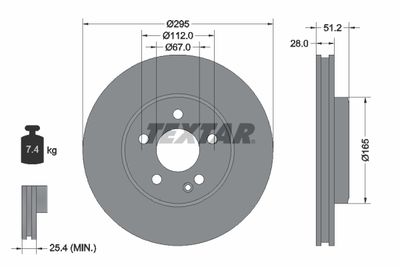Тормозной диск TEXTAR 92241603 для INFINITI QX30