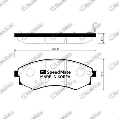 Комплект тормозных колодок, дисковый тормоз SpeedMate SM-BPH020 для HYUNDAI MATRIX
