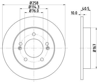 Тормозной диск HELLA 8DD 355 117-011 для HYUNDAI ix20