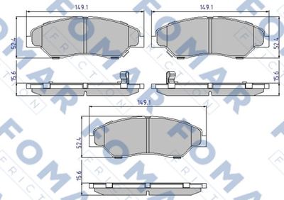 Комплект тормозных колодок, дисковый тормоз FOMAR Friction FO 893881 для KIA RETONA