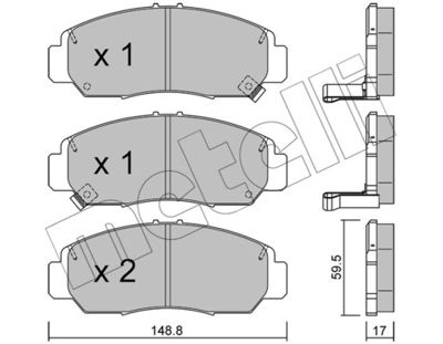 Комплект тормозных колодок, дисковый тормоз METELLI 22-0462-0 для HONDA FR-V