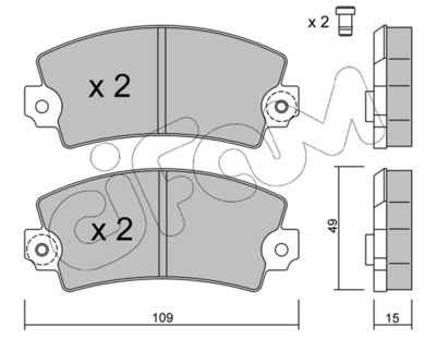 Комплект тормозных колодок, дисковый тормоз CIFAM 822-005-0 для RENAULT 16