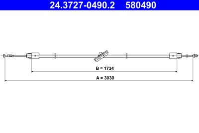 Тросик, cтояночный тормоз ATE 24.3727-0490.2 для MERCEDES-BENZ VITO