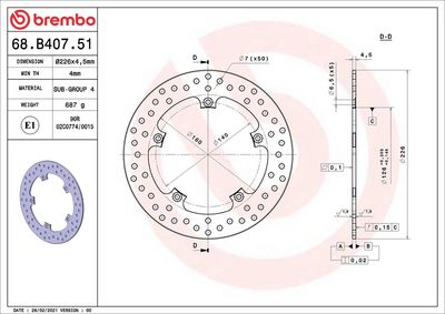 Kočni disk BREMBO 68B40751