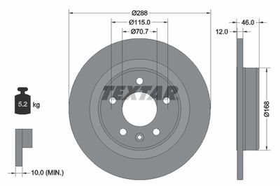 Тормозной диск TEXTAR 92314603 для OPEL INSIGNIA