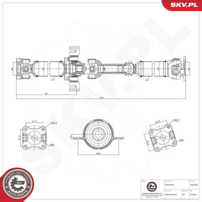 Kĺbový hriadeľ, poloosa ESEN SKV 76SKV209