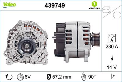 Генератор VALEO 439749 для VW TOUAREG