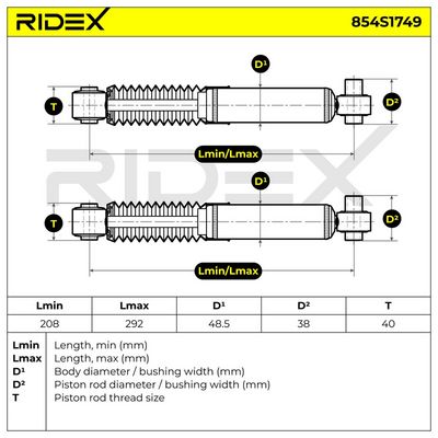амортисьор RIDEX 854S1749