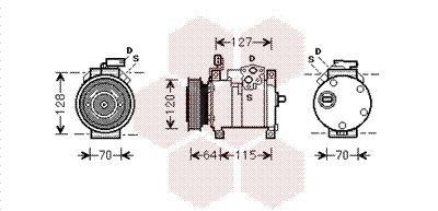 Компрессор, кондиционер VAN WEZEL 0700K115 для CHRYSLER PT