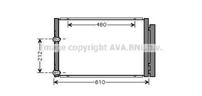 Конденсатор, кондиционер AVA QUALITY COOLING TO5429D для TOYOTA PRIUS
