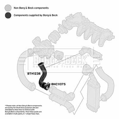 Charge Air Hose Borg & Beck BTH1238