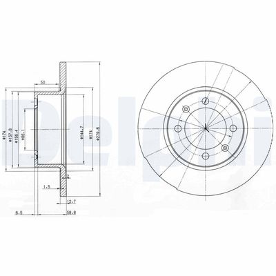 Tarcza hamulcowa DELPHI BG2218