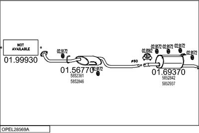 SISTEM DE ESAPAMENT MTS OPEL28569A015324