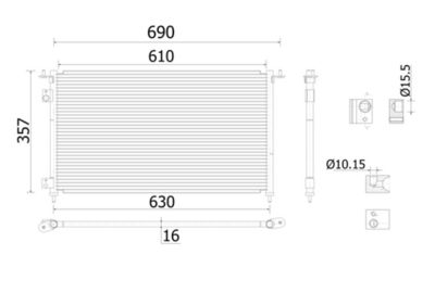Condensor, airconditioning - AC909000S - MAHLE